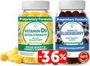 Lunakai Vitamina D3 y Elderberry Gummies Bundle - Immunity, Bone y Mood Support Suplemento para Adultos &amp; Niños - Non-GMO, No Corn Syrup, All Natural Gummy