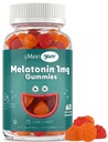 Maxi Health 1mg Melatonin Gummies – Kids Melatonin Chewables with Natural Cherry &amp; Orange Flavor – Adulto y Baby Sleep Ayuda Suplemento para apoyar las noches relajantes (60 Cuenta)