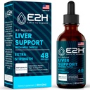 Liver Cleanse Detox " Repair - Herbal Liver Support Milk Thistle Supplement - Silymarin Milk Thistle Supplements with Dandelion Root, Chanca Piedra, Turmeric Root & Artichoke Extract - 2 Fl Oz by E2H