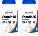 Nutricost Vitamina B2 (Riboflavin) 400mg, 120 cápsulas (2 botellas)