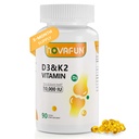 D3-K2-Vitamin-10000 UI ← K2-D3-Vitamin-Supplement Silencio con aceite de coco para el hueso, salud de dientes, apoyo muscular " salud del corazón, 90 Softgels