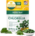 Sunlit Best USDA Premium Chlorella Tablets 1000 Conde ← 100% Pura Clorella Superfood Suplemento Alto en Proteína, Clorofila, Vitaminas, " Minerales " soporta buena salud, bienestar