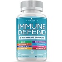 8 en 1 Apoyo a la Defensa Inmunitaria, Suplemento de cápsulas de inmunidad con Echinacea Zinc 50mg, Vitamina C, D3 5000 UI, Curcumina Turmérica &amp; Ginger, Echinacea - para adultos niños (1 Pack)