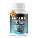 GABA 5-HTP L-Tryptophan L-Theanine Vitamin D3 Vitamina B6 Santa Basil Valerian Chamomile Ginkgo Biloba Ginger -150 cápsulas- Hecho en EE.UU.