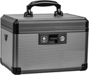 Caja de bloqueo de la medicina con llave, caja de aleación de aluminio para medicamentos, primera caja de ayuda con una bandeja extraíble para almacenar medicamentos " píldoras para el hogar, negro 12 * 7.68 * 7.87 pulgadas