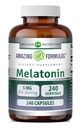 Amazing Fórmulas Melatonin Suplemento Silencio 5 Mg Por Serving ← 240 Capsules ← No-GMO TEN Gluten Free TEN Made in USA