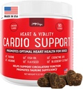iHeartDogs Heart &amp; Vitality Cardio Support for Dogs - Dog Heart Health Supplement with Anchovy Oil, Taurine, Flaxseed, Arginine, Blueberry Extract, Coenzyme Q10