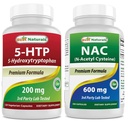 Best Naturals 5-HTP 200 mg " NAC - N Acetyl Cysteine 600 mg