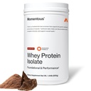 Momentous Essential Grass-Fed Whey Protein Powder - 20 g Whey Isolate Protein - NSF Certified for Sport - Gluten-Free - 24 Servings for Essential Everyday Use - Chocolate - Paquete Mayo Vary