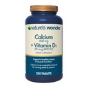 Maravilla de la naturaleza Calcio 600 mg con vitamina D3 20 mcg para la salud ósea, 220 Tabletas