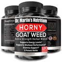 Super Strength 1590mg Horny Goat Weed 120 cápsulas con Maca Arginine & Ginseng - Naturalmente aumenta su salud, rendimiento del entrenamiento, resistencia " energía, salud conjunta para hombres " mujeres (120C)