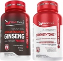 Herbtonics Korean Panax Red Ginseng y Strengthtonic Testosterone Booster para Hombre Bundle
