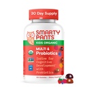 SmartyPants Organic Kids Multivitamin Gummies: Probióticos, Omega 3 (ALA), Vitamina D3, C, Vitamina B12, B6, A, K & Zinc for Immune Support, Biotin, Three Fruit Flavors, 120 Cuenta (30 Day Supply)
