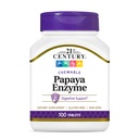 Vitafusion Fiber Well Sugar Fiber, 90 Conde y 21th Century Papaya Enzyme Chewable Tablets, Tropical, 100 Conde