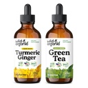 Wild &amp; Organic Turmeric Ginger Tincture 4 fl oz &amp; Green Tea Tincture 4 fl oz