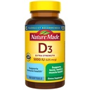 Nature Made Vitamina D3 5000 UI (125 mcg) Softgels, Extra Strength Vitamina D Suplemento de Bone e Immune Health Support, 360 Conde, 360 Day Supply