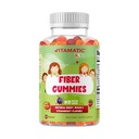Vitamatic Kids Prebiotic Fiber Gummies – Extra Strength 4g Fiber – Zero Sugar Añadido – 60 Gummies Basadas en Pectin – Digestive Health & Regularity Support