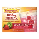 Emergen-C 1000mg Vitamina C Immune Support Powder Strawberry Kiwi 30CT incluye Zinc, Manganese, 7 B Vitaminas y Electrolitos para volver a la escuela esencial