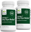 Terry Naturalmente Omega-7 Dry Eye Relief - Suplemento de salud de ojos con aceite de semilla de Buckthorn - Suplemento dietético para ayudar a aliviar los ojos secos - 60 Softgels, 2 Pack