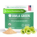 Amla Powder &amp; Green Tea Superfood Supplement, 20x Ultra Concentrated Amla, Antioxidant Support, Made with Oolong Tea and Indian Gooseberries, Organic, Vegan, Classic Flavor, 30 Servings