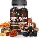 9 en 1 Mushroom Gummies con Lion's Mane for Focus Supplement and Energy Supplements to Support Immune System De-Stress Boost Mood & Energy 60 Conde Kombucha Flavor