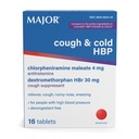 Principales tablas de tos y HBP frío - Antihistamínico y tos sopresivo para personas con alta presión arterial - Dextromethorphan HBr, clorpheniramine Maleate - 16 Conde (1 Pack)