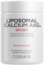 Codeage Liposomal Calcium AKG Supplement - Calcium Alpha-Ketoglutarate - 2-Month Supply - Entrega Liposomal - 1 Cápsula Por Serving - Non-GMO, Gluten-Free - 60 Cápsulas
