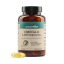 NatureWise Ultra Omega 3 Fish Oil 2200 mg - Forma Triglyceride - Limón Flavor - Aceite de pescado silvestre + EPA & DHA - Asistencia Cerebro &amp; Salud del corazón - Burpless, Non-GMO - 60 Softgels[1-Month Supply]