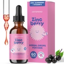 JoySpring ZincBerry - Niños Zinc &amp; Suplemento de vitaminas (2 fl oz) Immune Support Drops with Elderberry Flavor for Kids 2-16+ Años