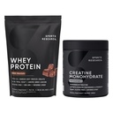 Sports Research® Creatine Monohydrate (10.58 oz) y Dutch Chocolate Whey Protein (2 lbs), The Dynamic Duo for Lean Muscle Building, Improved Performance and Strength & Workout Recovery