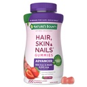 Bounty Optimal Solutions Advanced Hair, Skin and Nails Pectin Gummies, 2x Biotin Por Serving, No Stick Gummy, Vegetarian Formula, Strawberry Flavor, 200 ct, 100 Total Servings