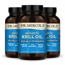 Dr. Mercola Antártico Krill Oil Double Strength - 2,000 mg - Omega-3 Suplemento con EPA & DHA - Apoya Cerebro, Corazón, Salud Conjunta &amp; Inmunitaria - GMO-Free - 270 cápsulas (90 servidumbres)
