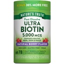 Verdad de la naturaleza Biotin 5000mcg ← 78 Tablas de disuelve rápido Silencio Natural Berry Flavor ← Vegan, Non-GMO, Gluten Free