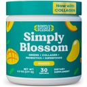 Sencillamente Blossom Nutrition Daily Greens " Superfood Powder + Collagen + Probiotics for Women's Digestive Health " Bloating Relief. Ayuda a su salud Bloom - 30 Day Supply - Mango