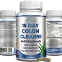 YUMMYVITE 15 días Colon Cleanse y Detox, Herbal Detox Formula, soporta la pérdida de peso, el alivio del estreñimiento - Boosts Energy. Toxinas Flush, limpiador de colon natural seguro para hombres y mujeres - 30 cápsulas