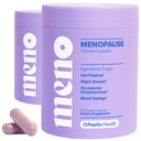 O Positiv MENO Vitaminas para la menopausia - Suplemento de la menopausia libre de hormonas para las mujeres - Cohosh negro " Ashwagandha KSM-66 - Ayuda a aliviar los flashes calientes, sudaderas nocturnas, costuras de orina - 30 servidumbres (Pack of 2)