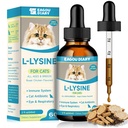 L-Lysine for Cats,Lysine Drops Immune Support Supplement,Sneezing,Cold,Alergy Relief,Runny Nose,Feline Respiratory,Natural Antibiotics for Cats with Colostrum,Taurine (Roast Chicken Flavor/2floz)