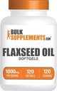 BulkSupplements.com Flaxseed Oil Softgels - Suplemento Flaxseed, Flaxseed Oil 1000mg Softgels - Suplemento Herbal, Gluten Free, 1 Softgel per Serving, 120 Conde (Pack of 1)