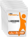 BulkSupplements.com L-Arginine Powder - Suplemento de Arginina, Suplemento de óxido nítrico, libre de sabor, 1g por ser, 1kg (Pack of 5) (11 lbs)