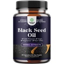 Cápsulas de aceite de semilla negra vegano - Cold Presionado Nigella Sativa Negro Cumin Cápsulas de aceite de semilla con Omega 3 6 9 Antioxidantes y Thymoquinone para el crecimiento del cabello Apoyo conjunto salud y digestión