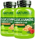 NATURELO Glucosamine Chondroitin MSM con Boswellia y Vitamina C - Suplemento para Confort Conjunto, Movilidad y Fuerza - 120 cápsulas (Pack of 2)