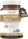 Salud Armonía Nattokinase 2000 FU (No-GMO) Suplemento potente de Nattokinasa Hecho de soyas fermentadas naturalmente - (4 mes de suministro) 120 Vegan Natto Capsules