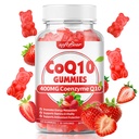 softbear CoQ10 Gummies 400mg Coenzyme Q10 Suplemento para Adultos, Alta Absorción coq10 Plus Omega-3, Magnesio, Vitamina B3 &amp; Zinc para Energía Celular & Antioxidante, Sabor de Fresa 60 Conde