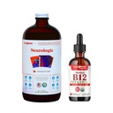 LIQUIDHEALTH Neurologic Nootropic Focus Supplement &amp; Organic Methyl B12 5000mcg Vitamin Drops with Tart Cherry Juice for Immune Support, Improved Memory & Concentration, Natural Energy, Global Health