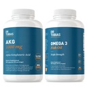Dr. Tobias AKG Suplemento " Omega 3 Fish Oil, Support Cellular Energy " General Health with AKG and Triple-Strength Omega 3 EPA " DHA, Non-GMO
