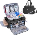 Trunab First Aid Bag Empty, Professional Medical Bag Emergency Responder Trauma Bag with Inner Dividers and Anti-Slip Bottom, Ideal para EMT, EMS, Paramedics