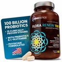 100 Probióticos de billón - 15-Strain Probiótico para Hombres Mujer, DRCaps Delayed Release, Prebióticos, L-Glutamina, Apple Pectin, Gut Lining Support, Shelf Stable, Non-GMO, 60 cápsulas Vegan para Adultos