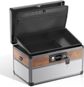 Caja de bloqueo de la medicina de Glosen, caja de bloqueo de la medicina, cajas de seguridad de bloqueo de seguridad.Medium BlackØ 12 x 7,68 x 7,87 pulgadas, caja fuerte de primeros auxilios