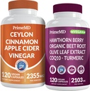 Ceylon Cinnamon (1pk) y Nitric Oxide (1pk) Suplemento Bundle - Potent Vitamins for Heart, Metabolism, Balance, Circulatory, Lipid y Immune Support - Non-GMO, Vegan, Gluten-Free