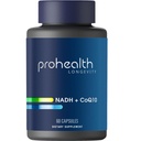ProHealth NADH + CoQ10 - Boost NAD+ ← 60 Day Supply ← Pure NADH 25 mg, CoQ10 100 mg ← 60 Acid Resistant Capsules ← Energía Silencio Silencio Silencio Silencio ATP Producción